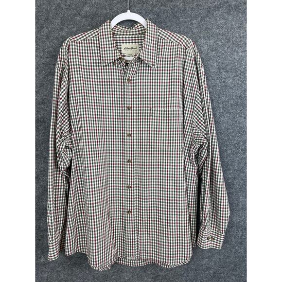 Eddie Bauer Shirt Men's XL Red Green Check Long Sleeve Button Down - Picture 1 of 10